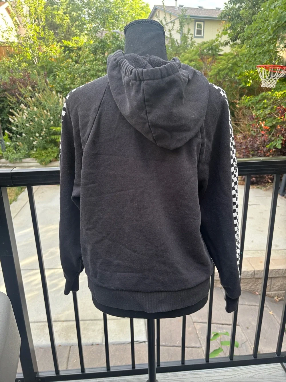 Vans Black Checker Stripe Zip Hoodie